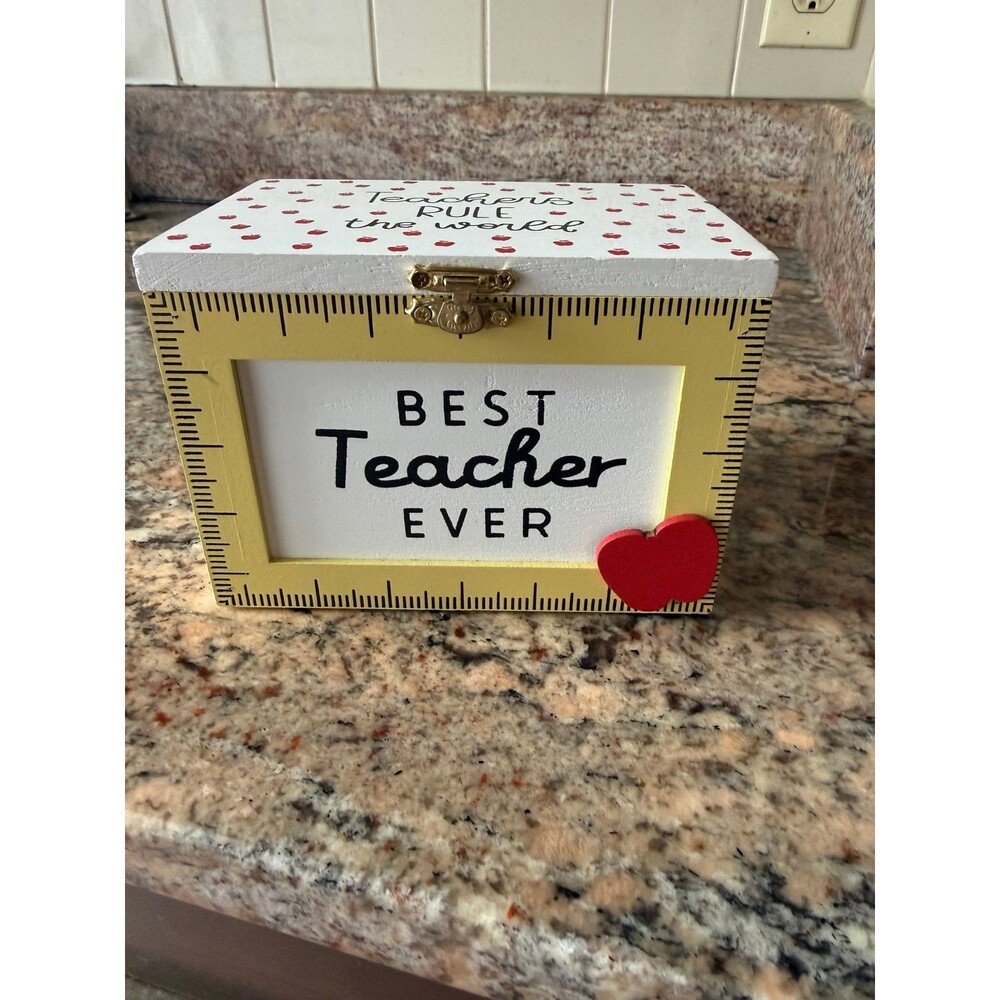 Best teacher ever wooden box